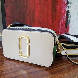 Marc Jacobs Snapshot Beige & Green Crossbody Bag